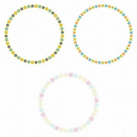 570x570 Flower Frame Clip Art, Flower Wreath Clip Art, Floral Clipart