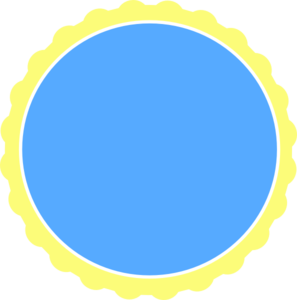 297x300 Yellow Amp Blue Scallop Circle Frame Clip Art