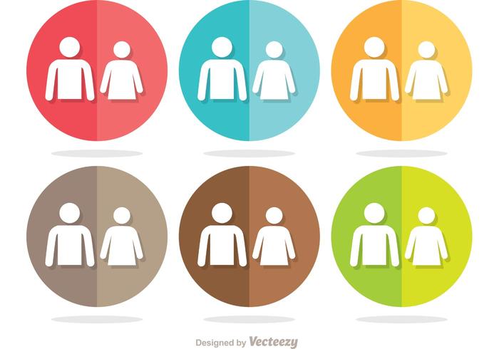 700x490 Simple Circle Man And Woman Rest Room Icons Vector Pack
