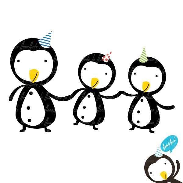 600x600 Penguin Friends Clip Art 01