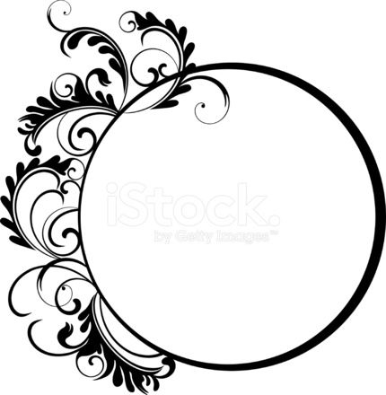 430x440 Deluxe Swirl Clipart Circle Floral Frame Vii Stock Vector