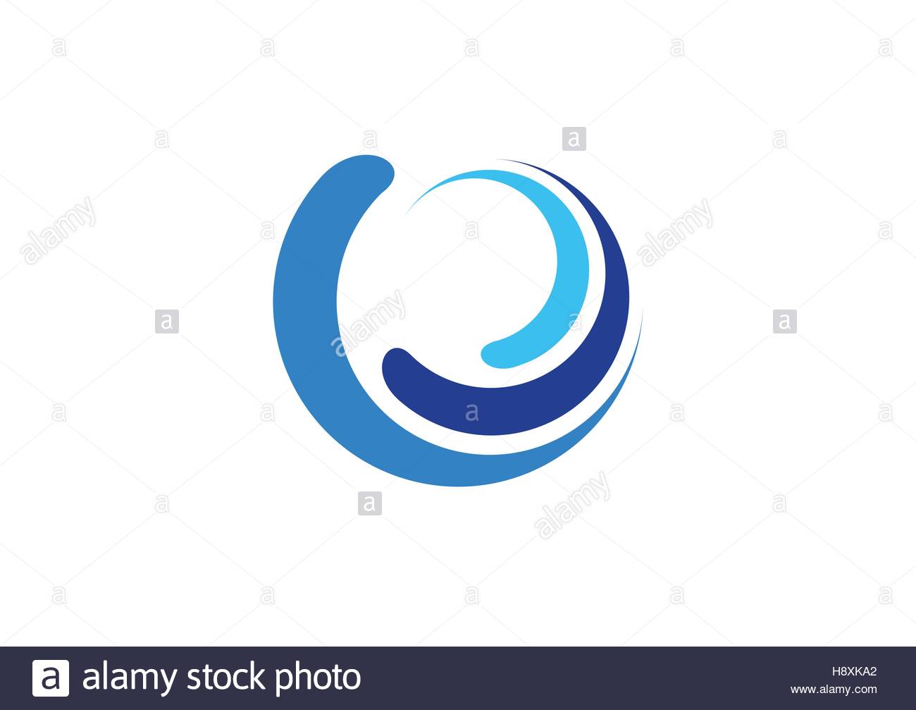1300x1007 Circle Waves Logo, Sphere Blue Splash Water Symbol, Swirl Wind