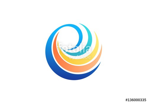 500x349 Sphere Spiral Elements Logo, Abstract Global Twist Symbol, Beauty