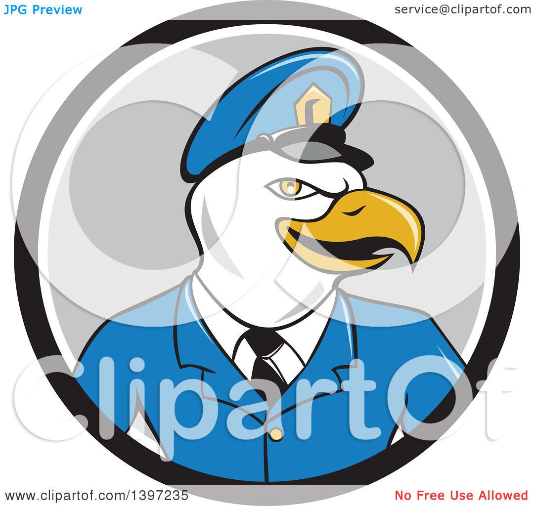 1080x1024 Clipart Of A Cartoon Bald Eagle Police Officer Man In A Black