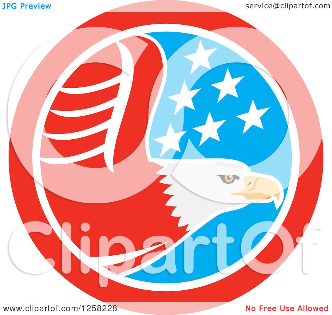 1080x1024 Clipart Of A Flying Bald Eagle In An American Flag Circle