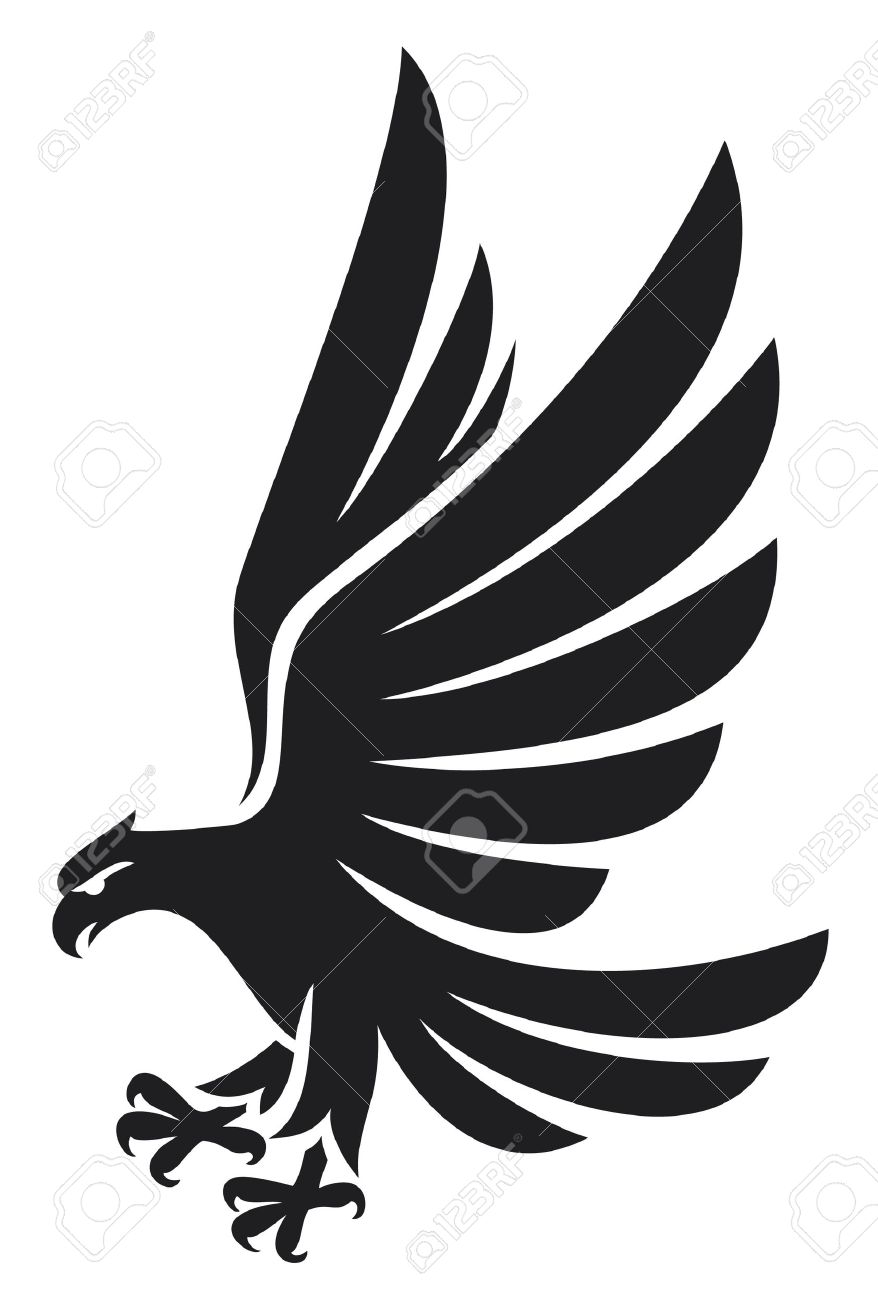 878x1300 Black Eagle Clipart Swooping