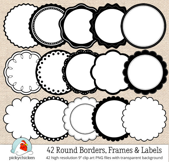 570x547 Circle Frames Clip Art 42 Black Amp White Digital Borders