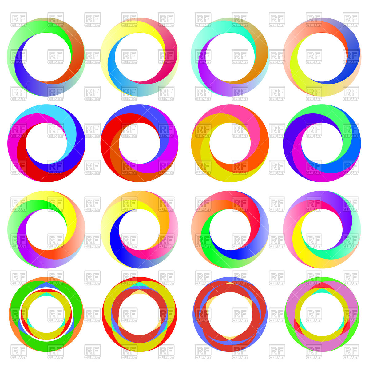 1200x1200 Set Of Colorful Circle Icons Royalty Free Vector Clip Art Image