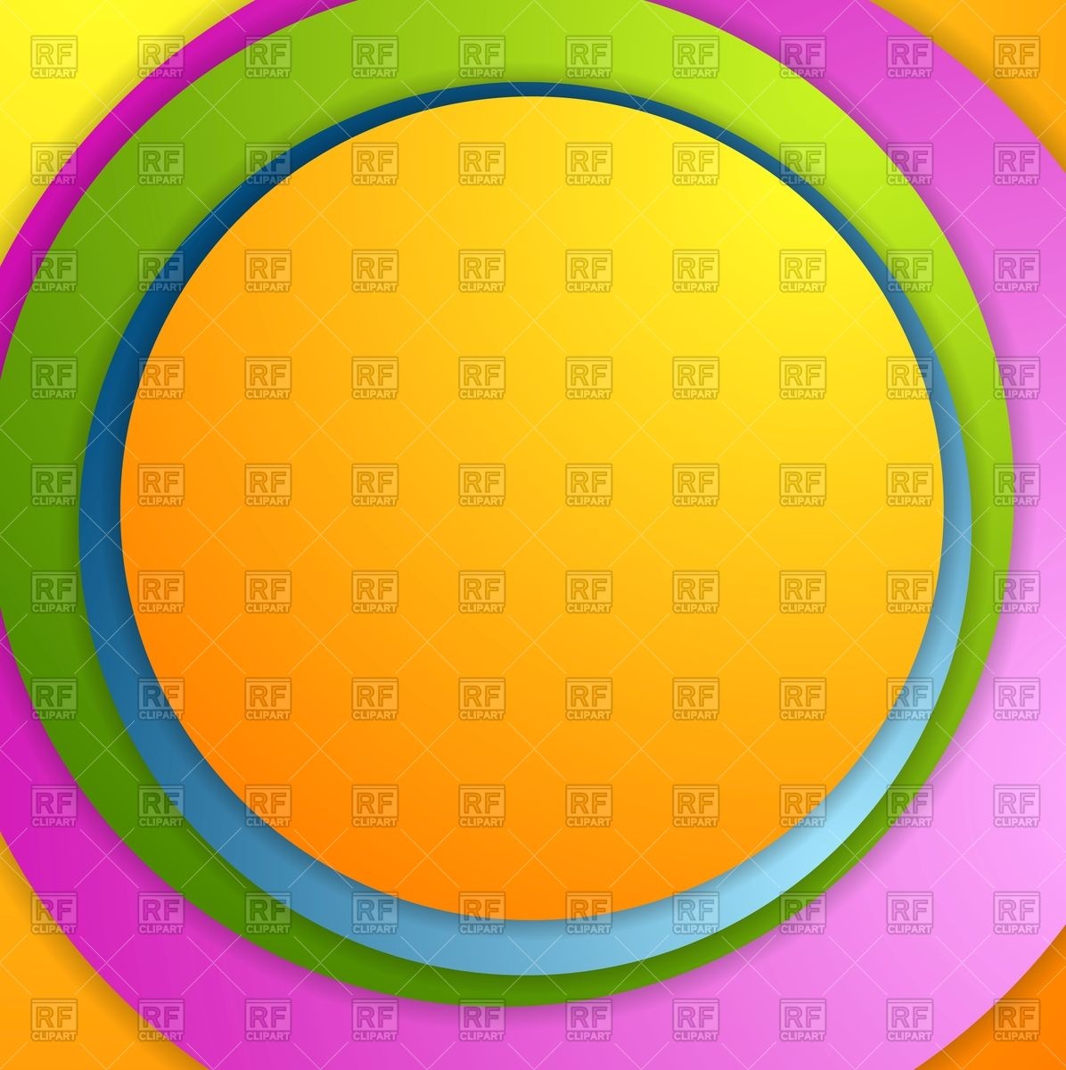 1196x1200 Bright Colorful Circles Background Royalty Free Vector Clip Art