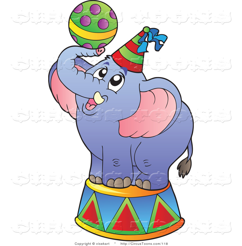 1024x1044 Circus Clipart Of A Blue Circus Elephant With A Ball By Visekart