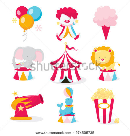 450x470 A Vector Illustration Set Of Cute Circus Theme Clip Arts Like