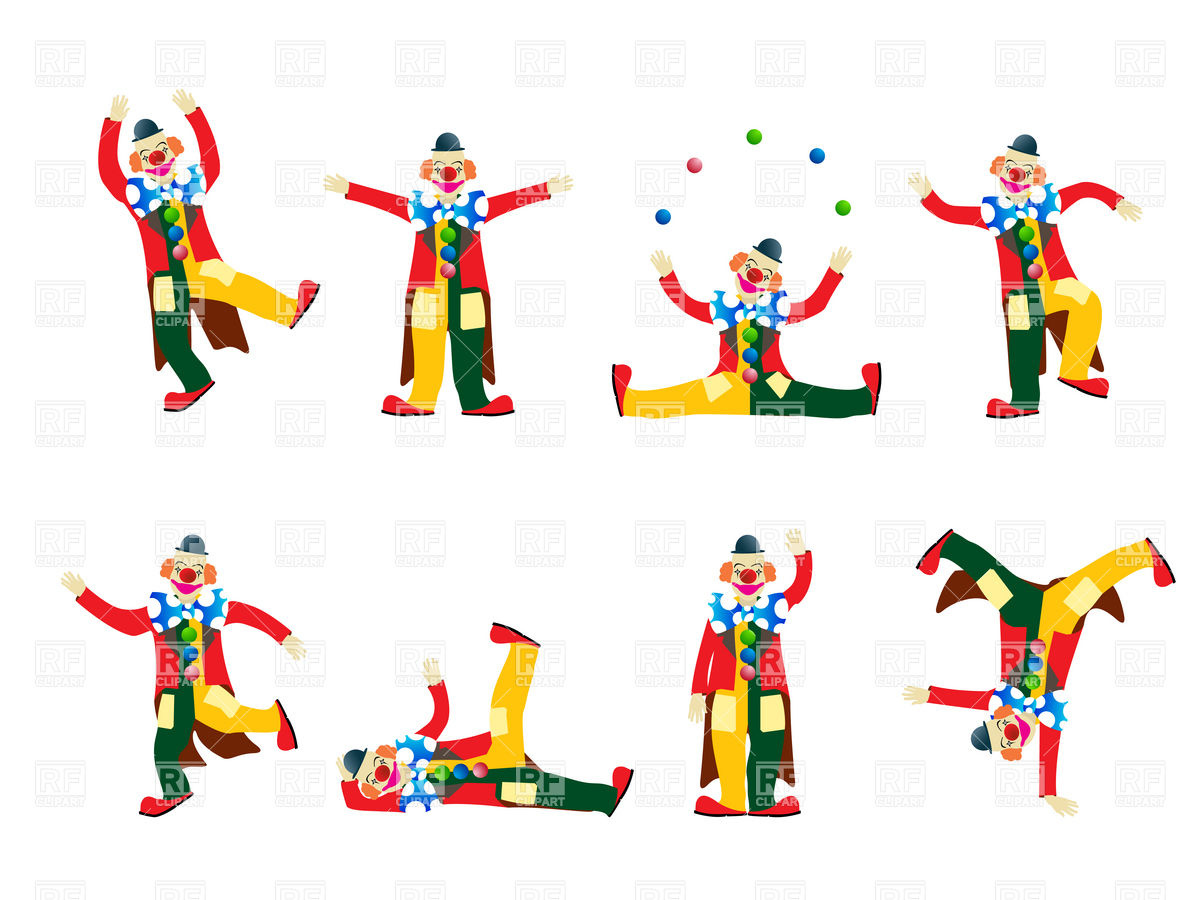 1200x900 Circus Happy Clown Fooling About Royalty Free Vector Clip Art