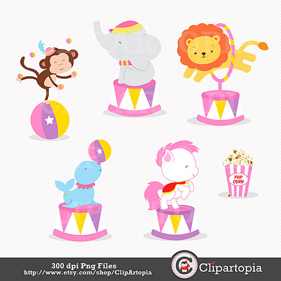 570x570 Pink Circus Digital Clipart Girls Circus Clip Art