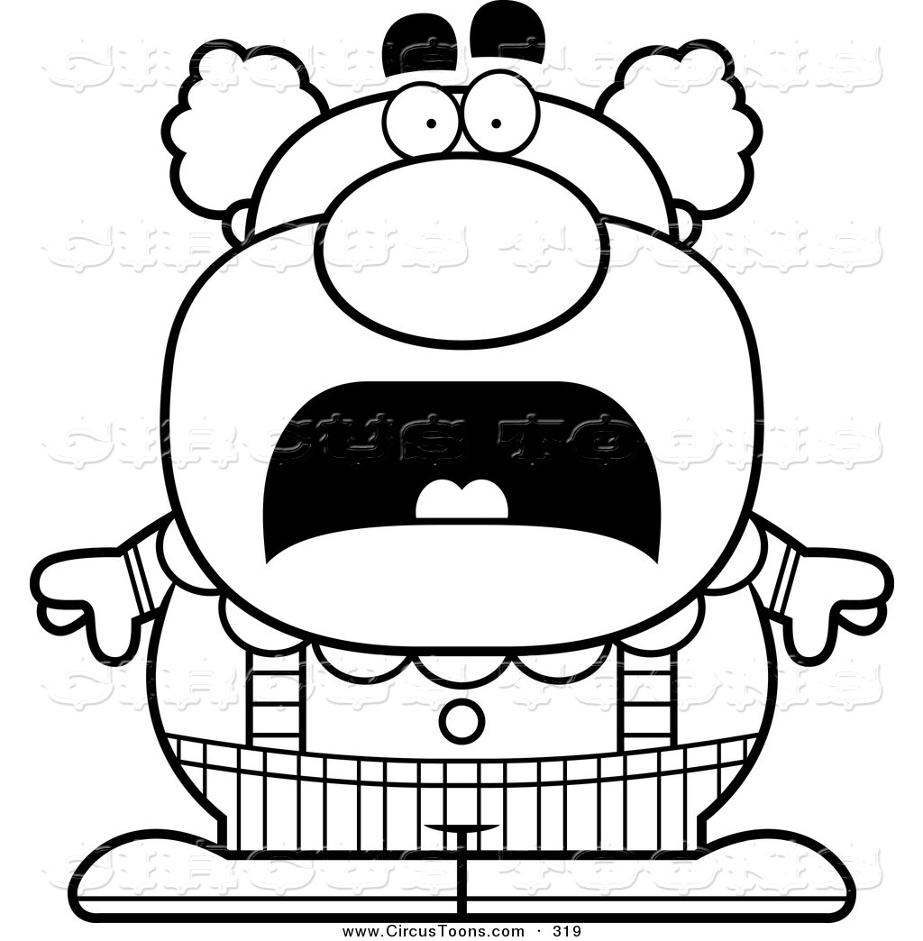 1024x1044 Circus Clipart Of A Black And White Scared Pudgy Circus Clown By