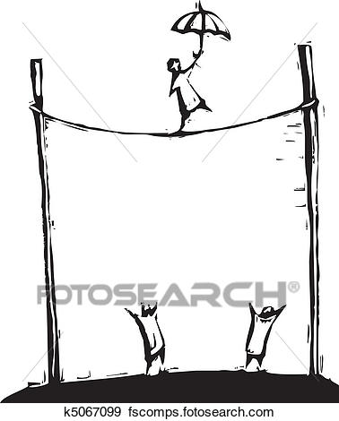 378x470 Clip Art Of Tightrope Walking K5067099