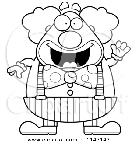 450x470 Clown Black And White Clipart