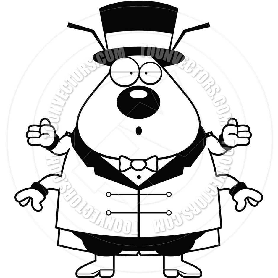 940x940 Cartoon Flea Circus Shrug (Black And White Line Art) By Cory