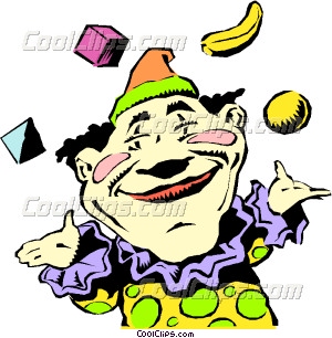 300x306 Cartoon Circus Clown Vector Clip Art