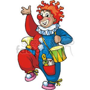 300x300 Royalty Free Funny Cartoon Circus Clown 161086 Vector Clip Art
