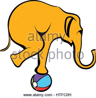 315x320 Funny Elephant Circus Icon Vector Illustration Design Stock Vector