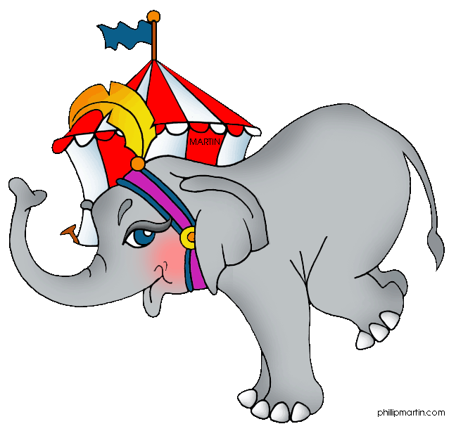 648x613 Animals Clip Art By Phillip Martin, Circus Elephant