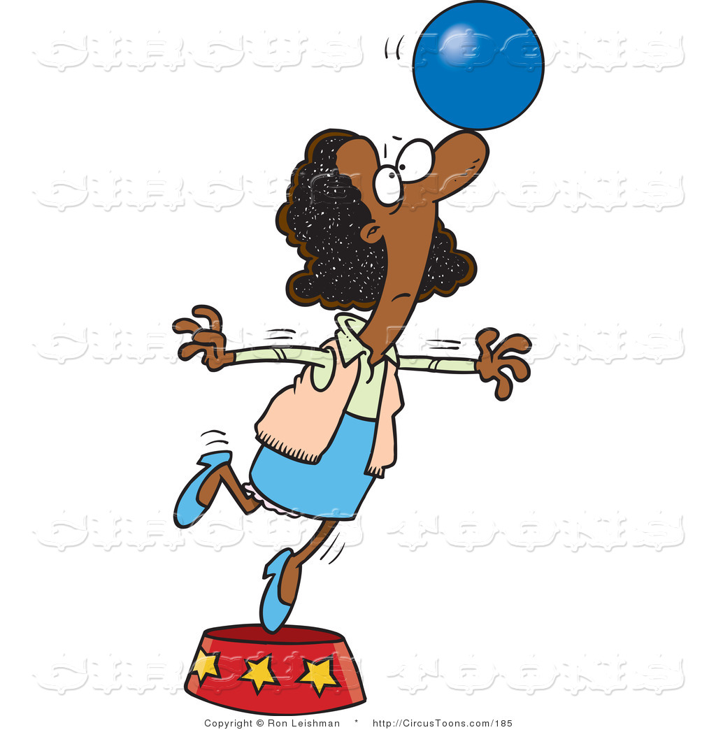 1024x1044 Circus Clipart Of A Cartoon African Businesswoman Balancing A Ball