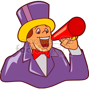 300x300 Royalty Free A Circus Director Speaking Into A Megaphone 156619