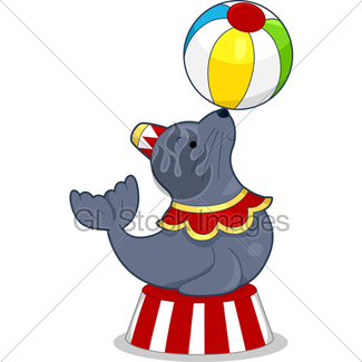 325x325 Circus Elephant And Circus Ball Gl Stock Images