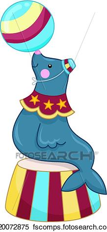 218x470 Clipart Of Sea Lion Circus K20072875