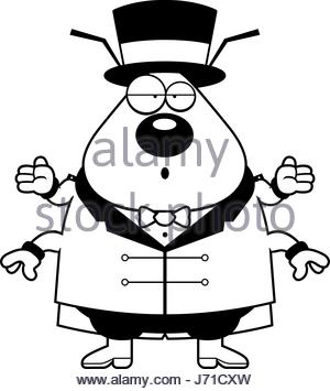 300x355 A Cartoon Illustration Of A Flea Circus Ringmaster Scared