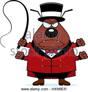 308x320 A Cartoon Illustration Of A Flea Circus Ringmaster With A Confused