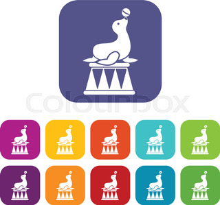 320x299 Cartoon Circus Seal Playing A Ball Stock Vector Colourbox