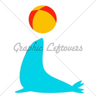 325x325 Circus Seal With Ball Gl Stock Images