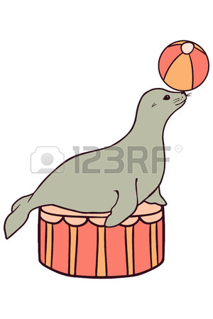 300x450 Cute Circus Animals Set Tiger, Elephant, Seal, Bear Royalty Free