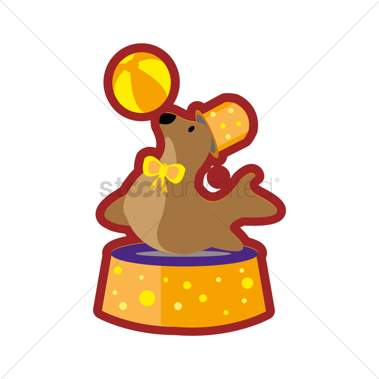 1300x1300 Seal In Circus Vector Image