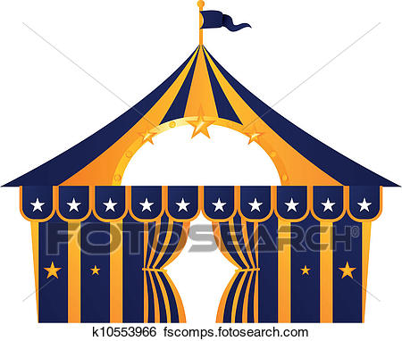 450x382 Clip Art Of Circus Blue Tent Isolated On White K10553966
