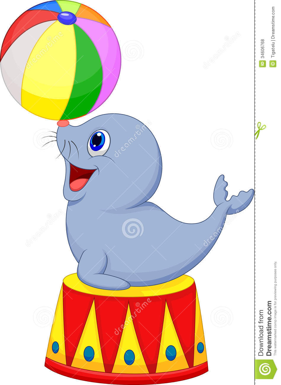 950x1300 Circus Cartoon Seal Playing A Ball Everyone Love A Circus