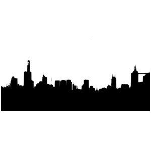 300x300 Cityscape City Skyline Black And White Clip Art Clipart Image