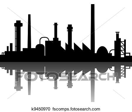 450x380 Clipart Of Industrial Background K9450970