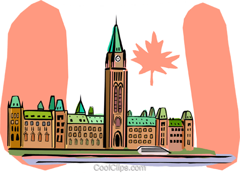 480x350 Ottawa, Canada, Parliament Buildings Royalty Free Vector Clip Art