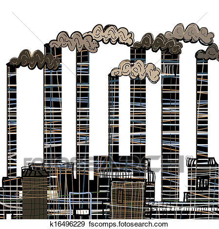 449x470 Clip Art Of Factory. Industrial Building Factory, Smoke