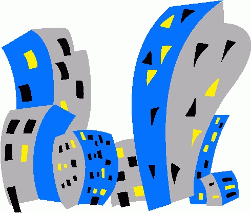 490x415 Cartoon City Clipart
