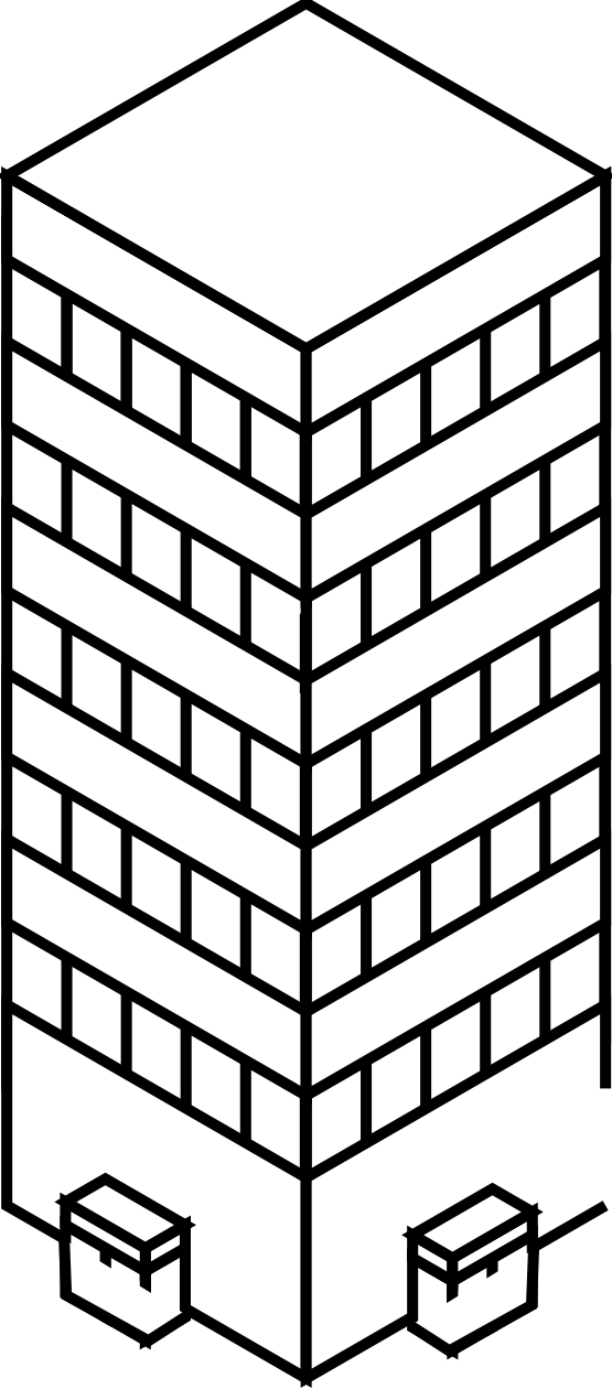 555x1260 Clip Art Iso City Tower 1 Black White