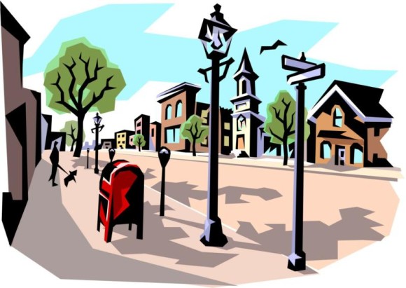 580x411 Street Clipart Town Street