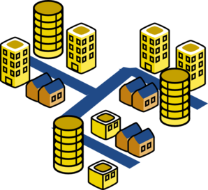 298x273 Three Street City Clip Art