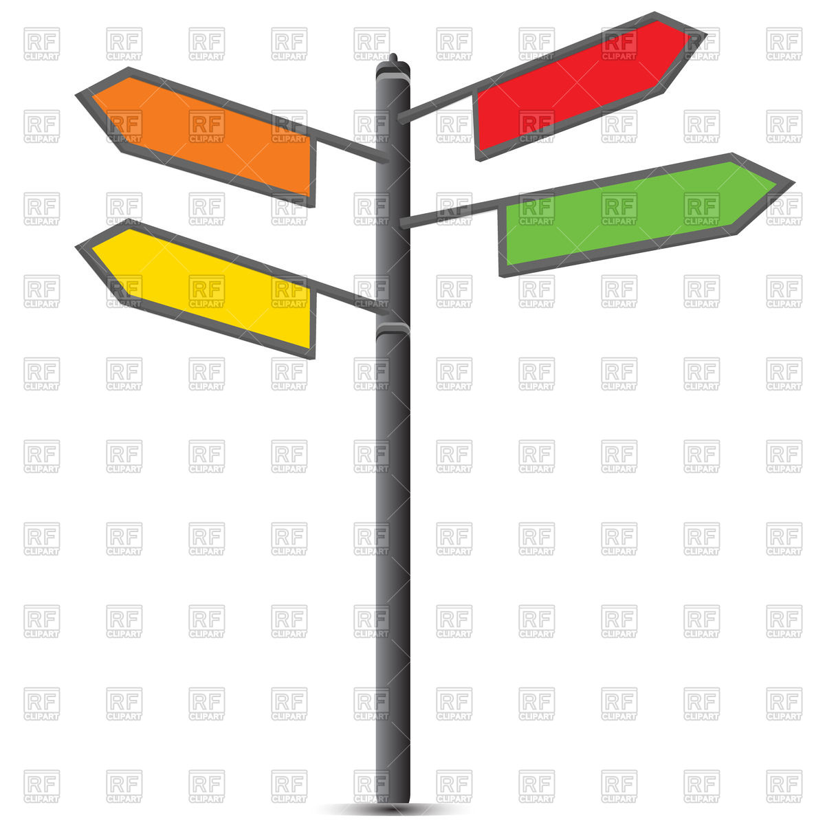 1200x1200 Wooden Street Pointer Royalty Free Vector Clip Art Image