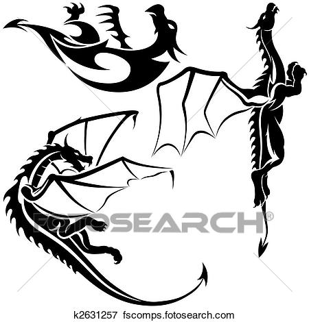 450x470 Stock Illustration Of Tattoo Dragons K2631257