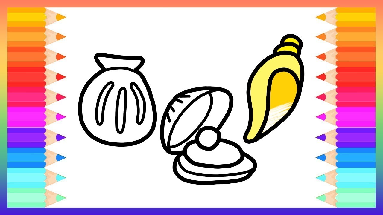 1280x720 How To Draw Clam For Baby Drawings And Coloring Book Rainbow