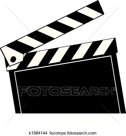 437x470 Clipart Of Movie Clapboard K1584144