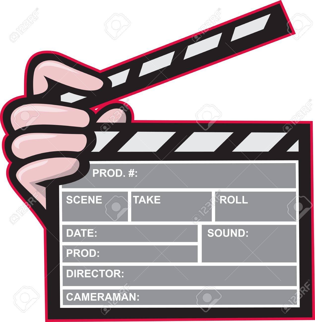1271x1300 Illustration Of A Clapboard Clapper Clapperboard Front View